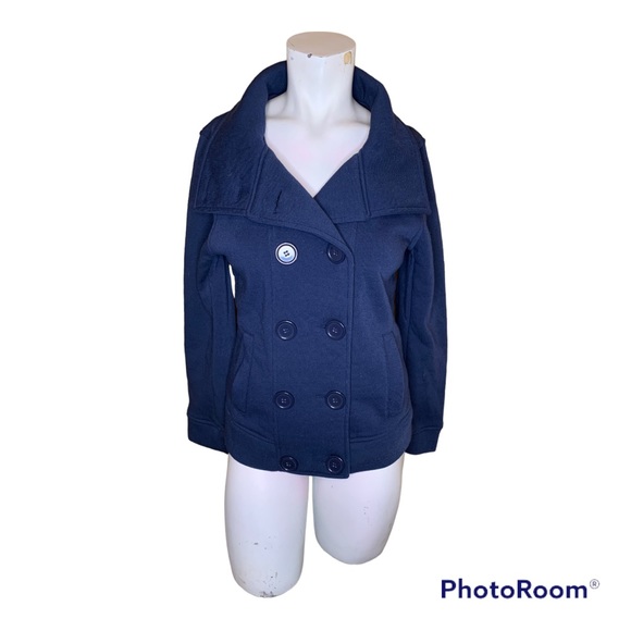 Navy Blue Pea Coat - Picture 1 of 9